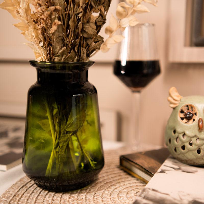 Buy Emerald Dream Vase With Dried Flower Bunch Vase from Vaaree