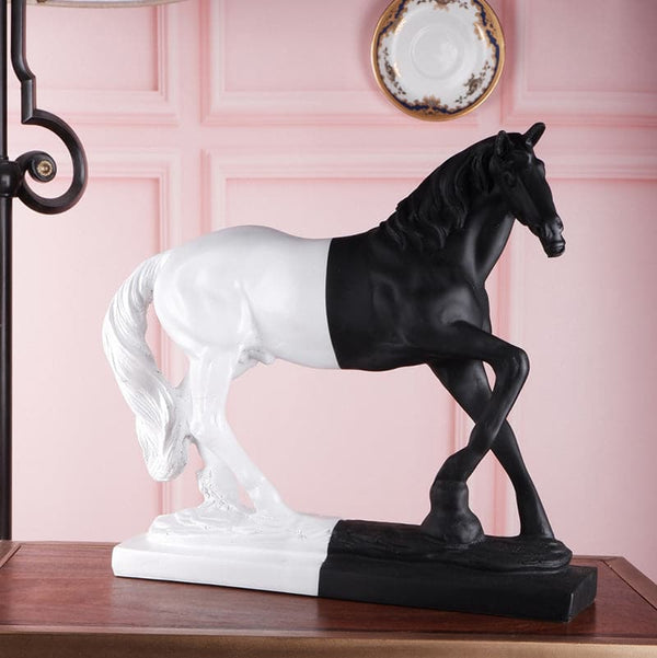 Buy Spirited Stallion Showpiece - Balck & White at Vaaree online | Beautiful Showpieces to choose from