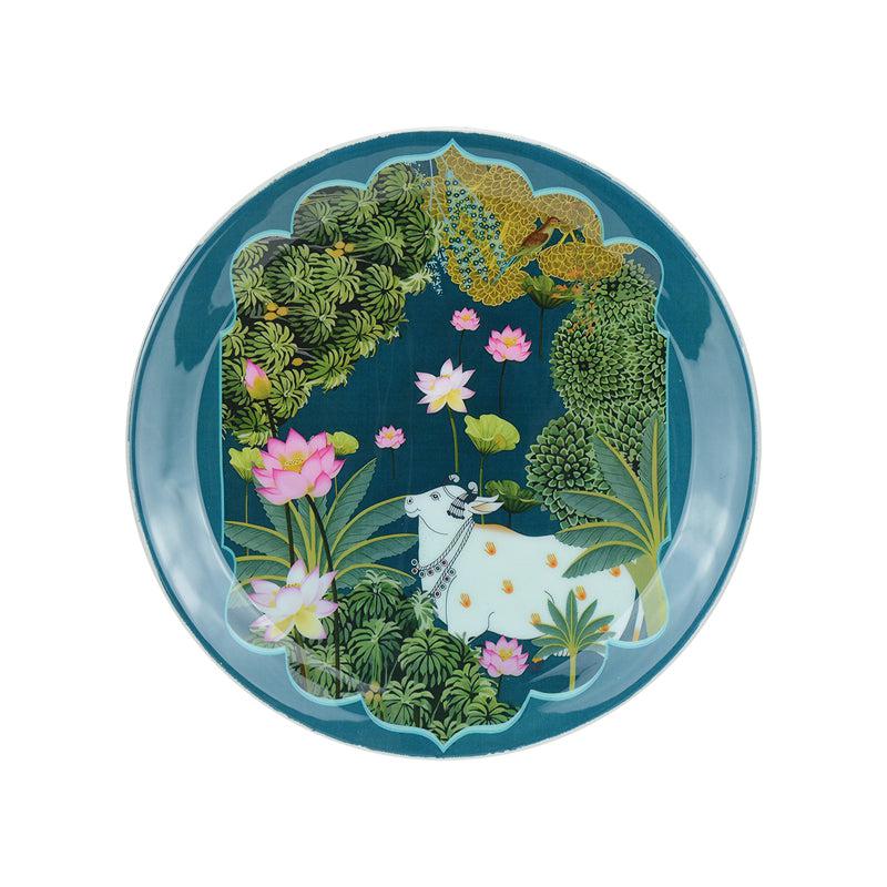 Buy Nandi Bageecha Pichwai Wall Plate Wall Plates from Vaaree