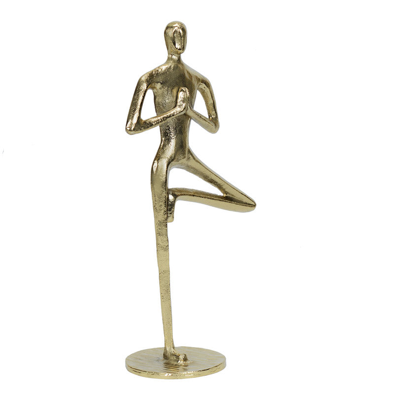 Buy Yoga Asana Golden Showpiece Showpiece from Vaaree