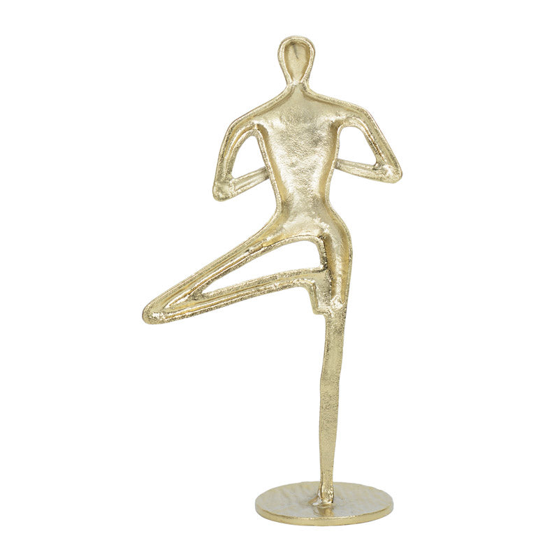 Buy Yoga Asana Golden Showpiece Showpiece from Vaaree