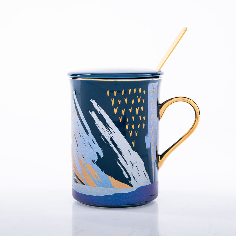 Buy Alessi Abstract Blue Mug (250 ML) - Three Piece Set Mug & Tea Cup from Vaaree