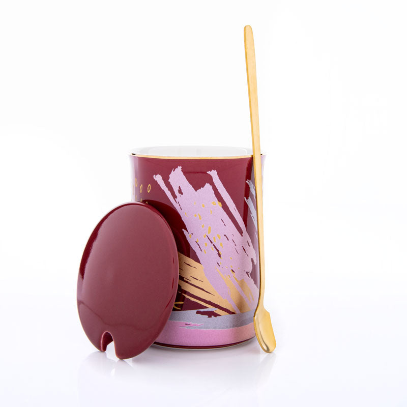 Buy Alessi Abstract Red Mug (250 ML) - Three Piece Set Mug & Tea Cup from Vaaree