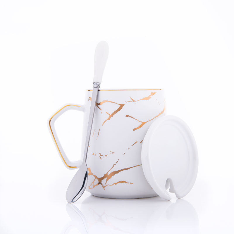 Buy Goldira Glam White Mug (400 ML) - Five Piece Set Tea Set & Tea Pots from Vaaree