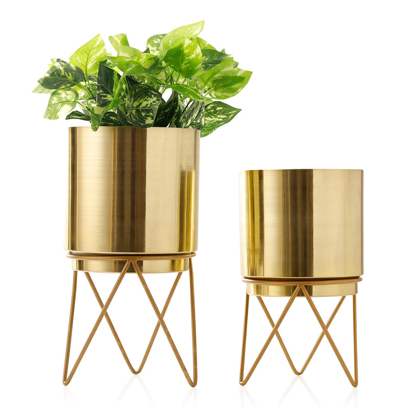 Buy Teodora Planter (Gold) - Set Of Two Pots & Planters from Vaaree