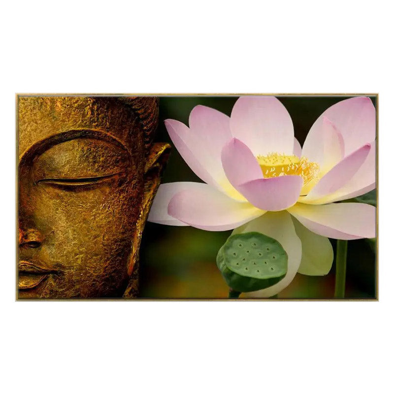 Buy Lord Buddha With Serene Lotus Wall Painting Wall Art & Paintings from Vaaree