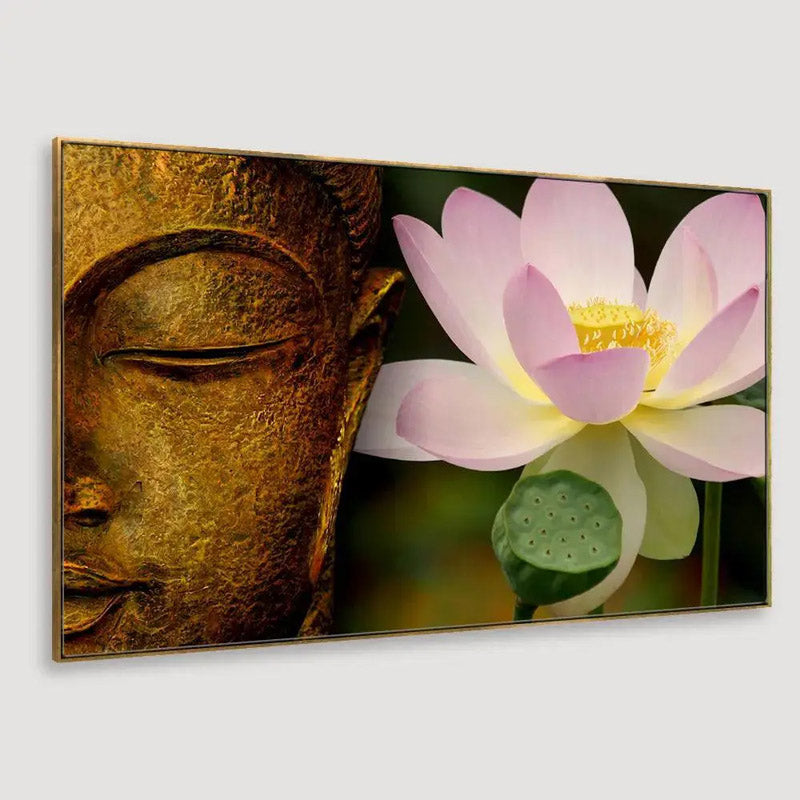 Buy Lord Buddha With Serene Lotus Wall Painting Wall Art & Paintings from Vaaree