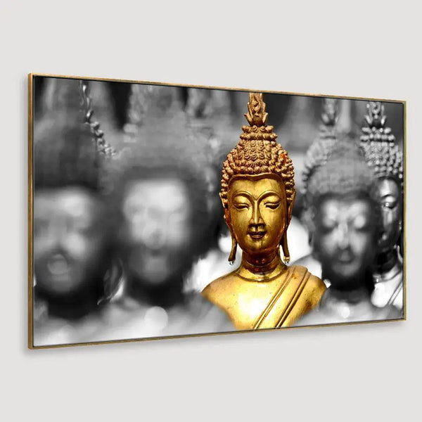 Buy Golden Buddha Reverence Statue Wall Paintin Wall Art & Paintings from Vaaree