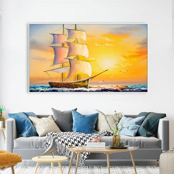 Buy Sunset Sails Wall Painting Wall Art & Paintings from Vaaree