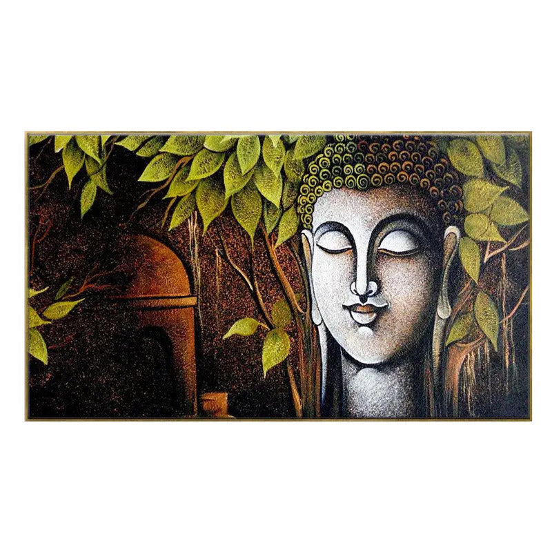 Buy Buddha And Bodhi Tree Wall Painting Wall Art & Paintings from Vaaree