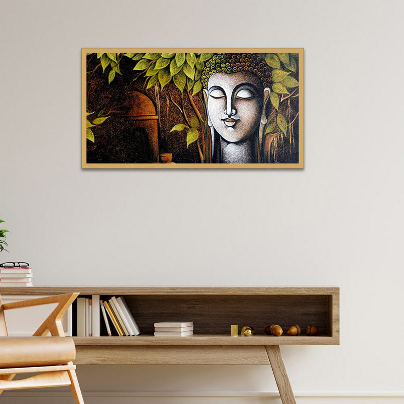 Buy Buddha And Bodhi Tree Wall Painting Wall Art & Paintings from Vaaree