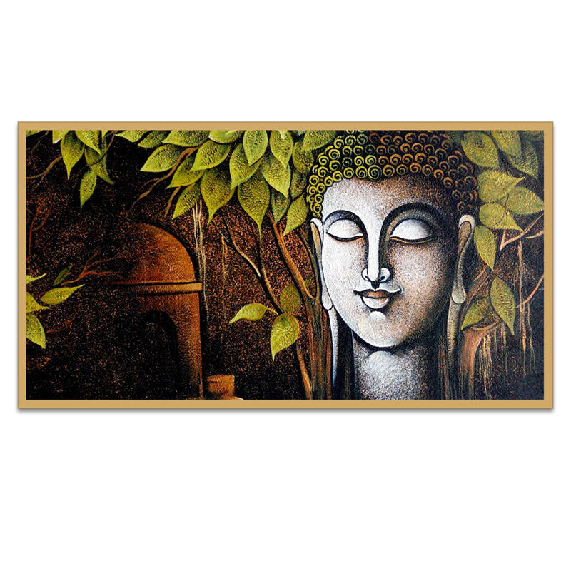 Buy Buddha And Bodhi Tree Wall Painting Wall Art & Paintings from Vaaree