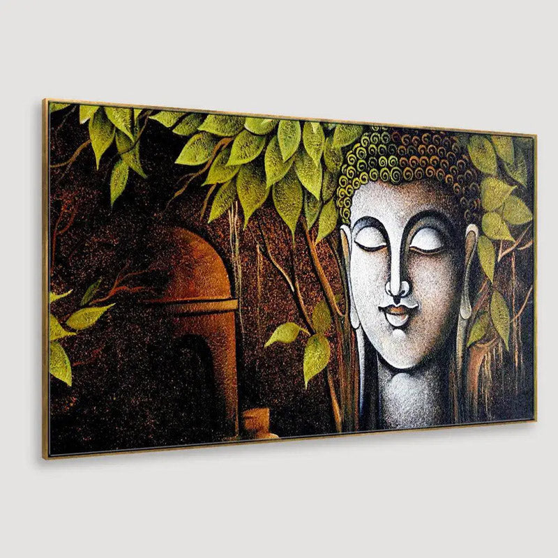 Buy Buddha And Bodhi Tree Wall Painting Wall Art & Paintings from Vaaree