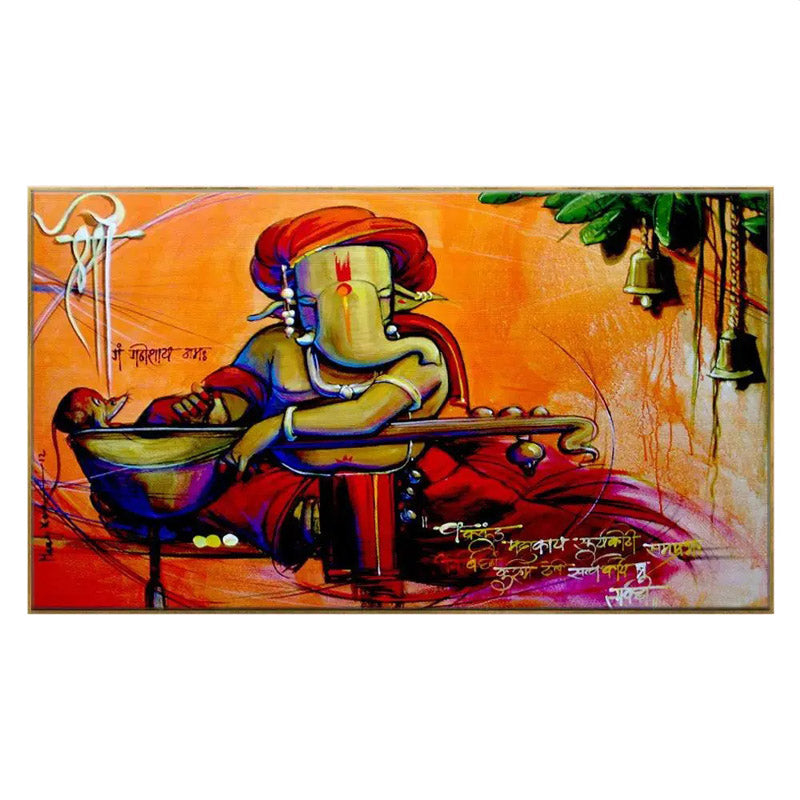 Buy Ganesha Veena Wall Painting Wall Art & Paintings from Vaaree