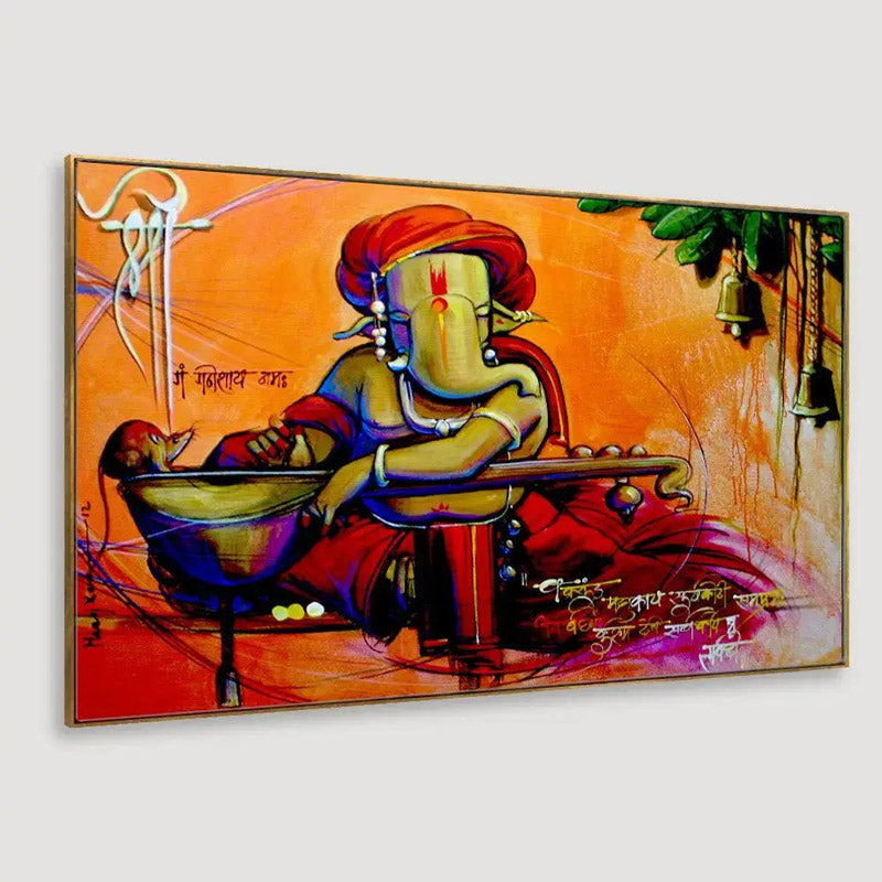 Buy Ganesha Veena Wall Painting Wall Art & Paintings from Vaaree