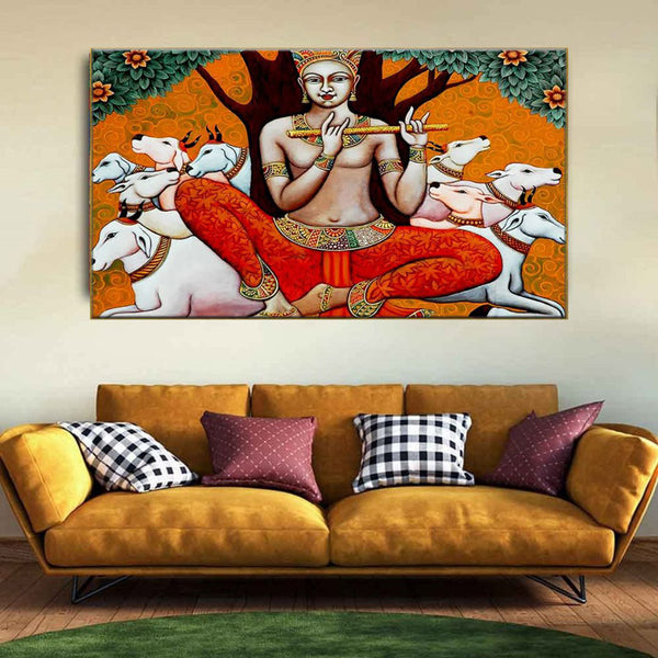 Buy Parm Yogi Krishna Wall Painting Wall Art & Paintings from Vaaree