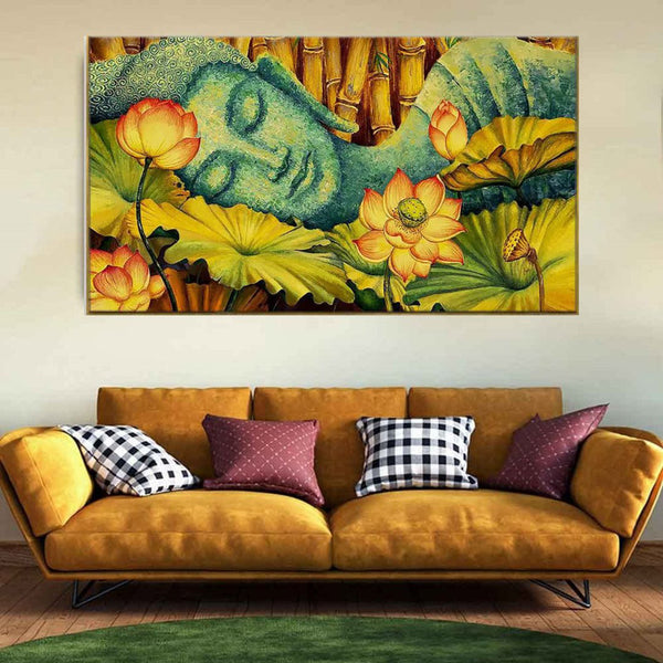 Buy Calming Buddha In Bamboo Forest Wall Painting Wall Art & Paintings from Vaaree