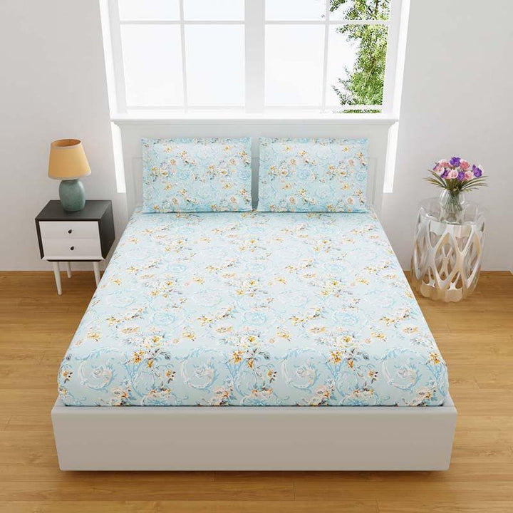 Buy Floral Caper Bedsheet - Blue at Vaaree online | Beautiful Bedsheets to choose from