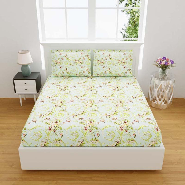 Buy Floral Caper Bedsheet - Green at Vaaree online | Beautiful Bedsheets to choose from