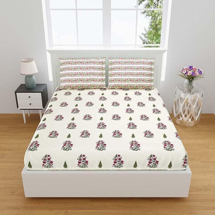 Buy Petal Pushers Bedsheet - Pink at Vaaree online | Beautiful Bedsheets to choose from