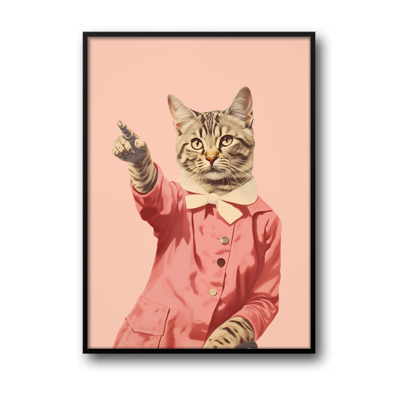 Buy Disco Cat Wall Art - Black Frame Wall Art & Paintings from Vaaree