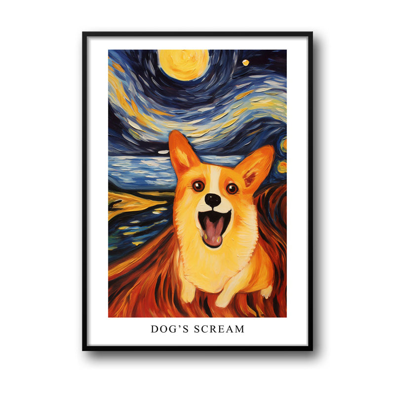 Wall Art & Paintings - Dog's Scream Wall Art - Black Frame