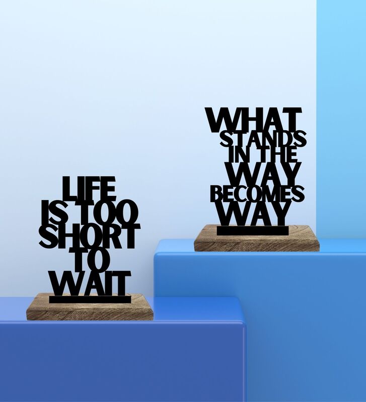 Buy Short Life Big Moves Typography Showpiece - Set Of Two Showpieces from Vaaree