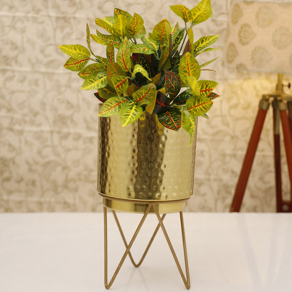 Buy Teodora Hammered Planter - Gold Pots & Planters from Vaaree