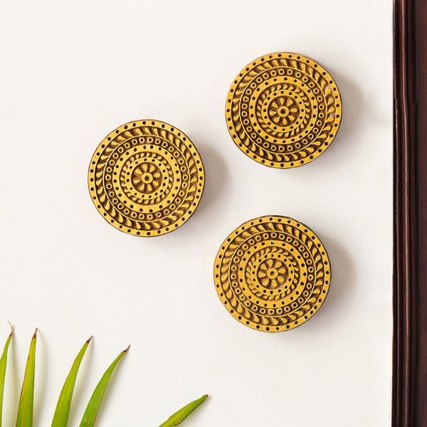 Mandala Muse Handcarved Wall Plate - Set Of Three