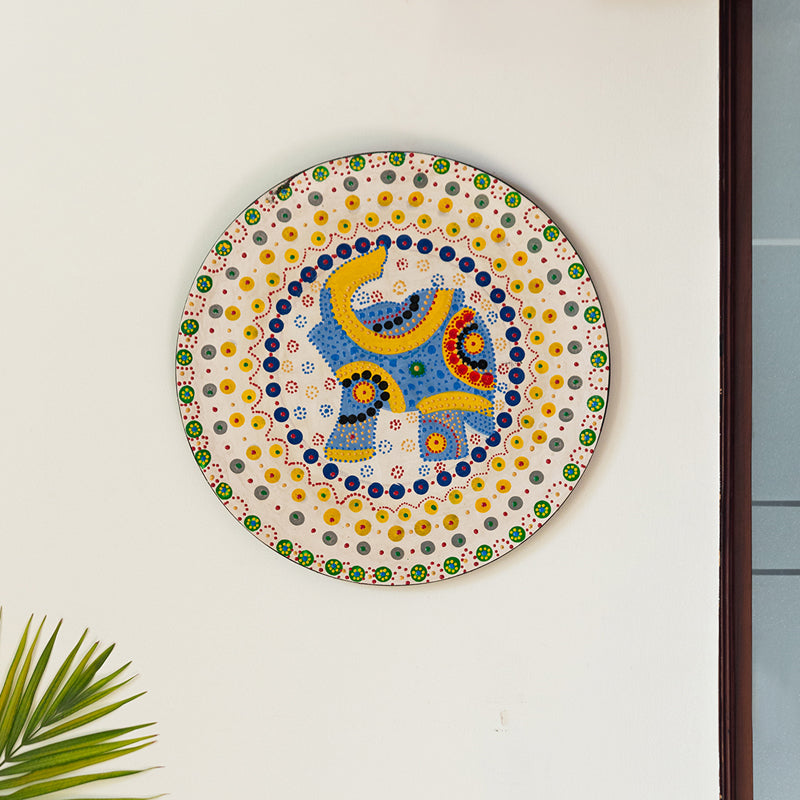 Buy Regal Gaja Handpainted Wall Plate Wall Accents from Vaaree