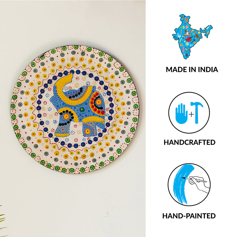 Buy Regal Gaja Handpainted Wall Plate Wall Accents from Vaaree