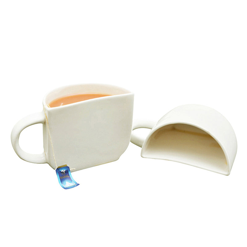 Buy The Better Half White Cup (130 ML) - Set Of Two Tea Cup & Saucer from Vaaree