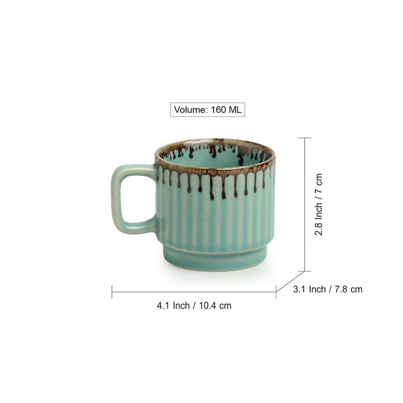 Buy Corale Ceramic Cup (160 ML) - Set Of Six Tea Cup & Saucer from Vaaree