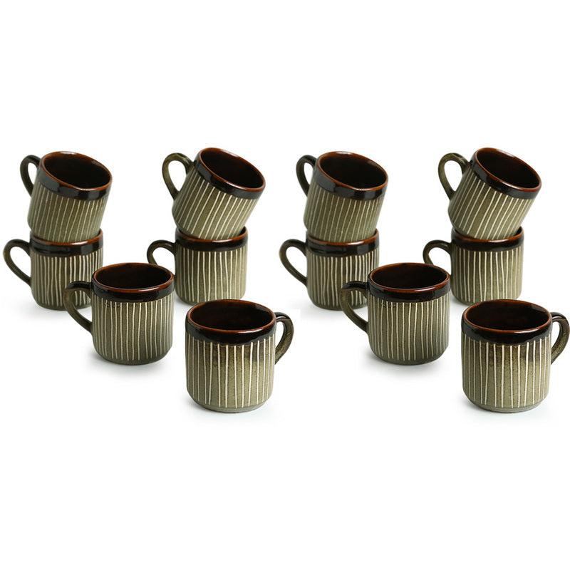 Buy Stripe Seina Cup (170 ML) - Set Of Twelve Tea Cup & Saucer from Vaaree