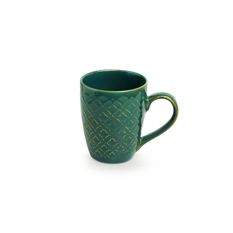 Buy Saphine Teal Ceramic Mug (300 ML) - Set Of Six Mugs from Vaaree