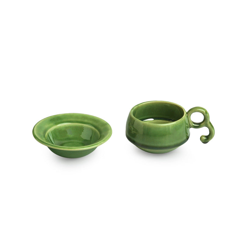 Buy Eita Jade Hand Glazed Cup (120 ML) - Twelve Piece Set Tea Cup & Saucer from Vaaree