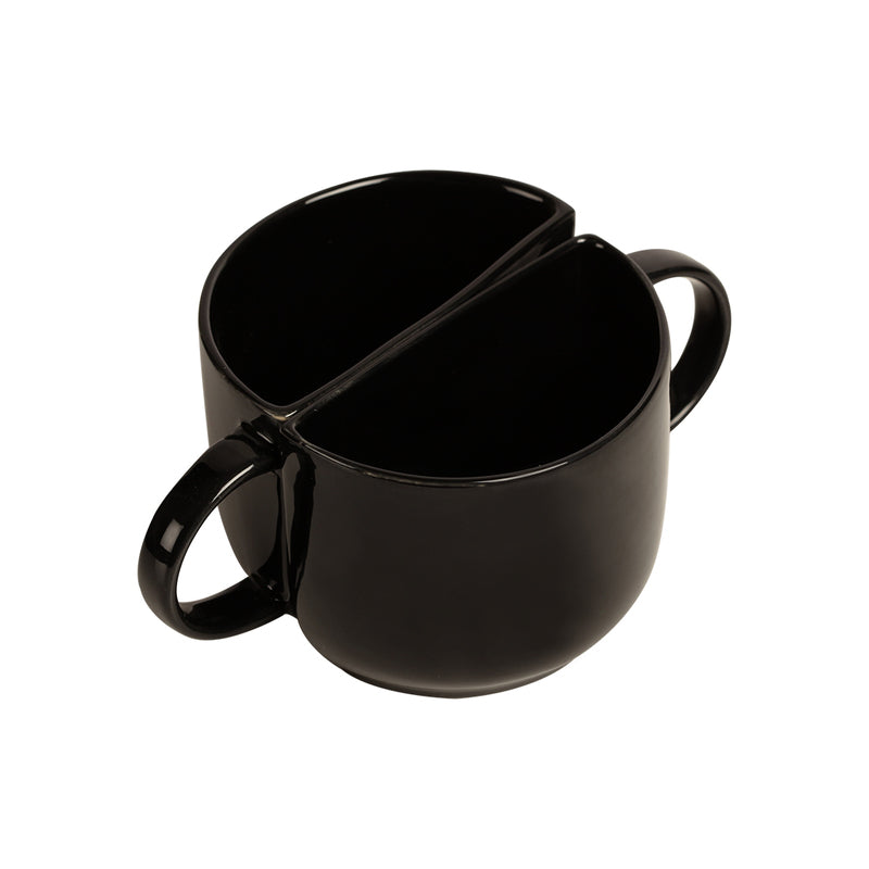 Buy The Better Half Black Cup (130 ML) - Set Of Two Tea Cup & Saucer from Vaaree