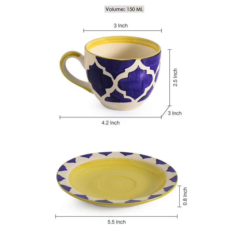 Buy Moroccan Dream Tea Cup & Saucer (150 ML) - Twelve Piece Set Tea Cup & Saucer from Vaaree