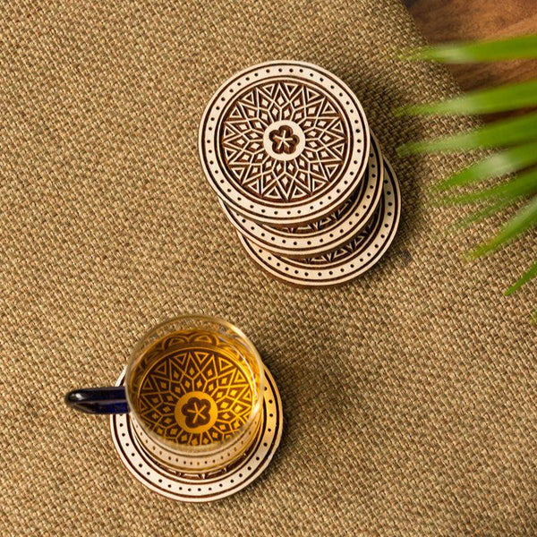 Buy Magna Mandala Handmade Coaster - Set of Four Coasters from Vaaree