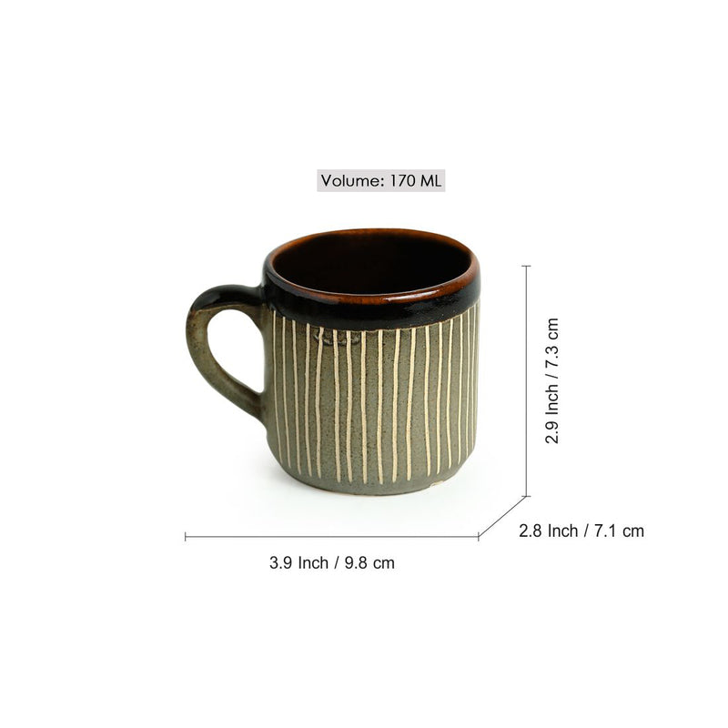 Buy Stripe Seina Cup (170 ML) - Set Of Six Tea Cup & Saucer from Vaaree