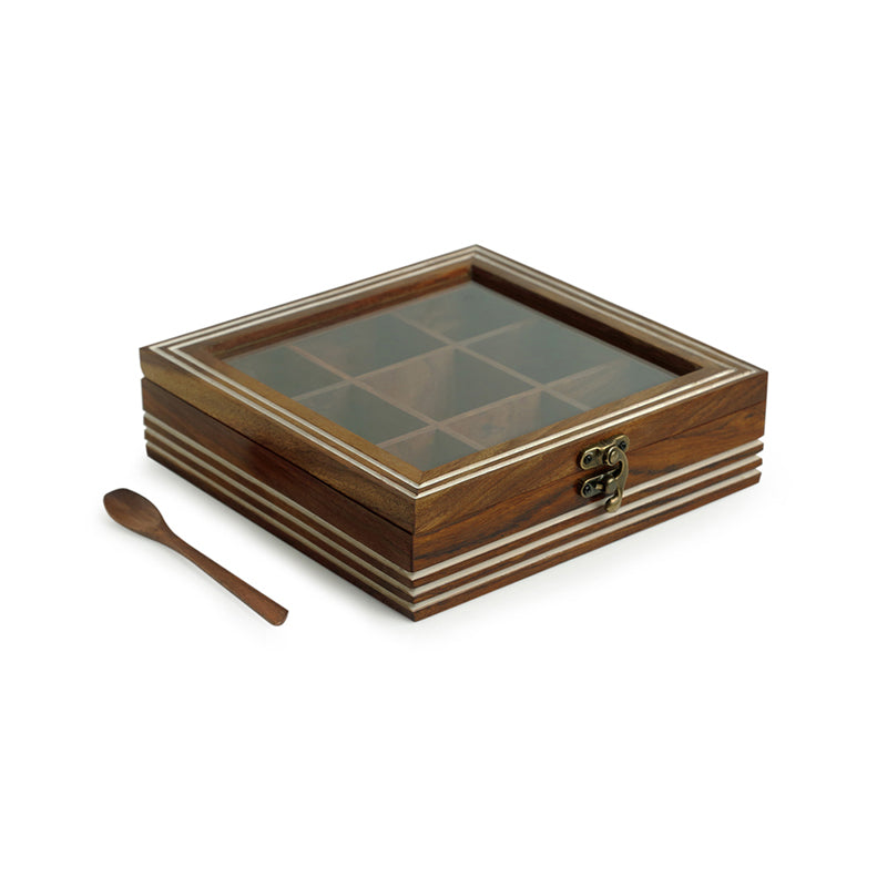 Buy Devo Sheesham Wood Spice Box Masala Box from Vaaree