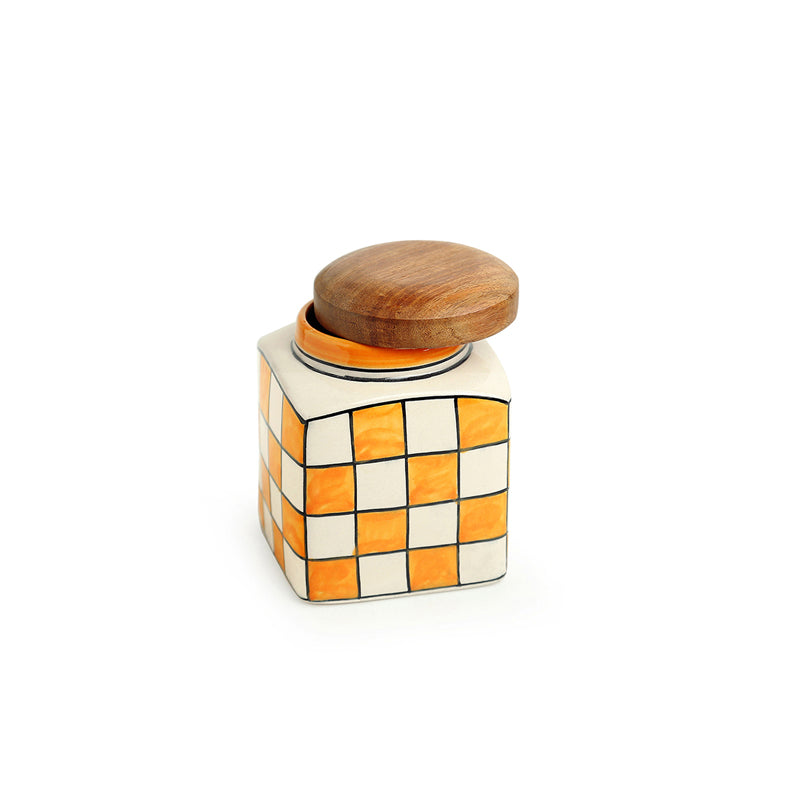 Buy Manoranj Square Handpainted Storage Jar (480 ML) - Set Of two Jar from Vaaree