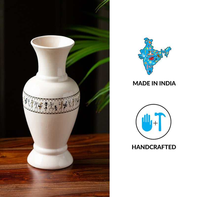 Buy Wise Warli Handpainted Vase Vase from Vaaree