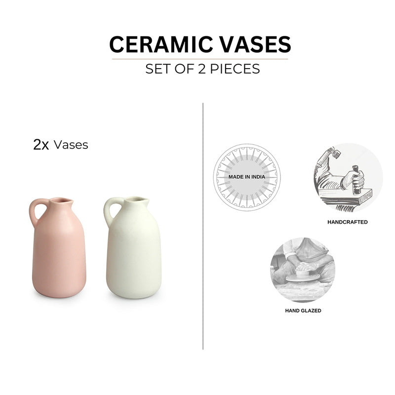 Buy Blush Bloom Vase - Set Of Two Vase from Vaaree