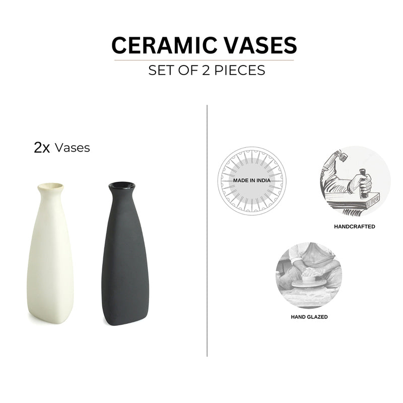 Buy Ying Yang Solids Vase - Set Of Two Vase from Vaaree