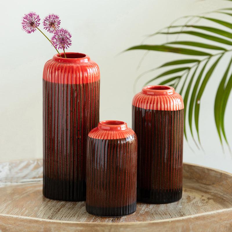 Buy Autumn Nora Hand Glazed - Set Of Three Vase from Vaaree