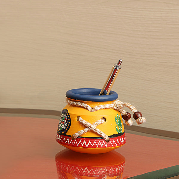 Buy Manva Warli Terracotta Stationary Stand Pen Stand from Vaaree