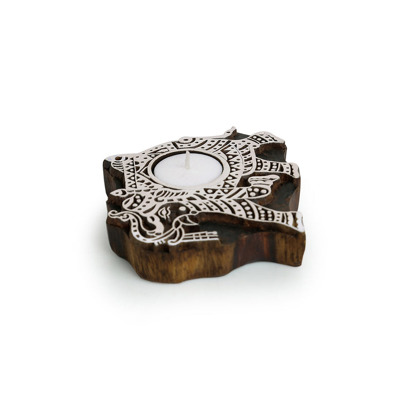 Buy Regal Lumina Handcarved Tealight Candle Holder - Set Of Two Tea Light Candle Holders from Vaaree