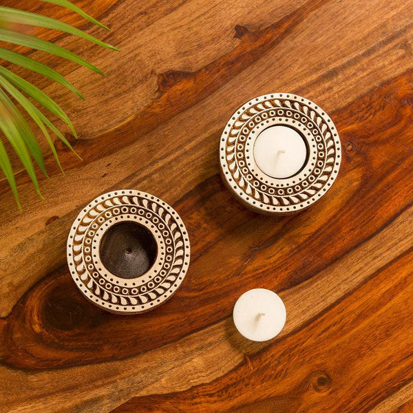 Buy Mandala Spark Tealight Candle Holder - Set Of Four Tea Light Candle Holders from Vaaree