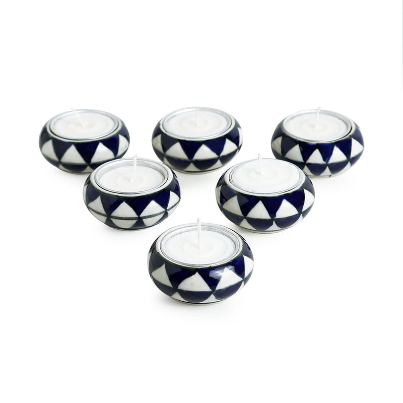 Buy Blue Balance Tealight Candle Holder - Set Of Six Tea Light Candle Holders from Vaaree